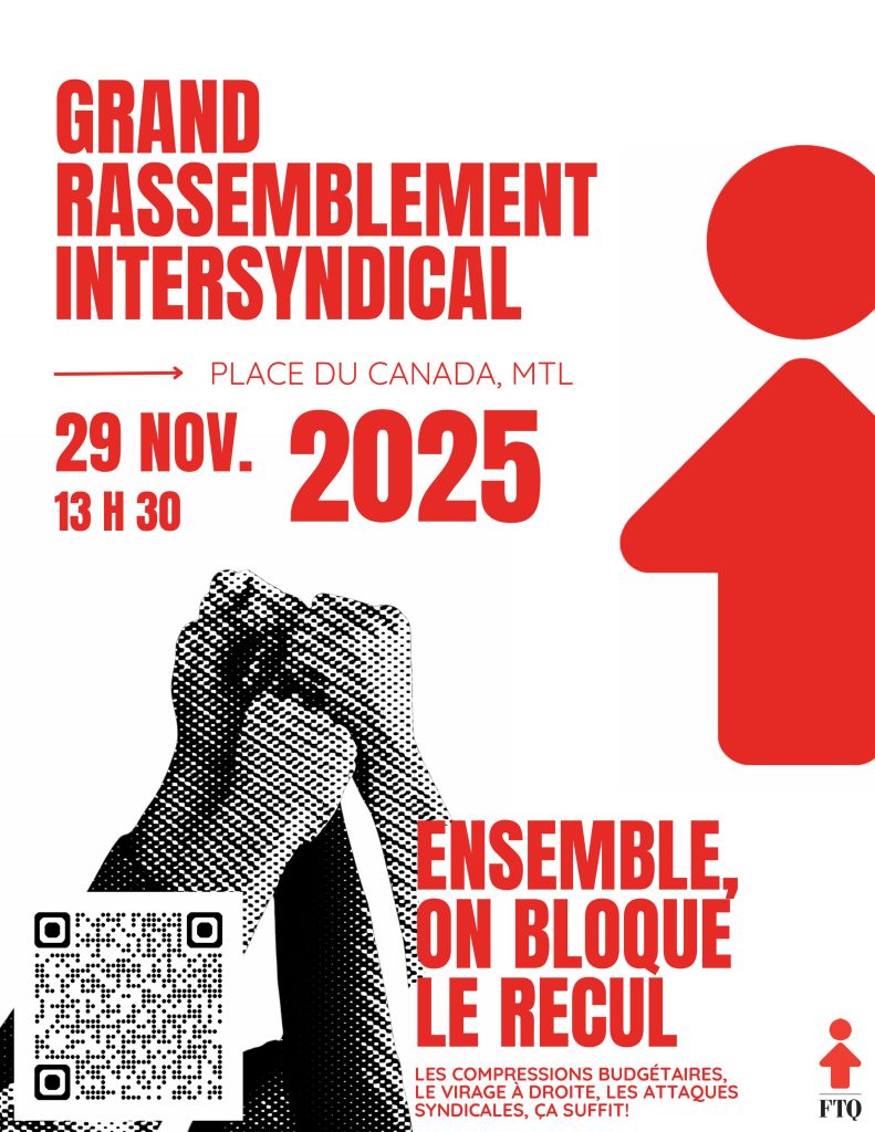 Grand rassemblement intersyndicale - Samedi, le 29 novembre 2025
